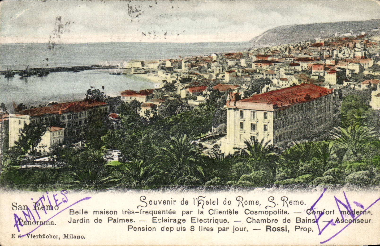 CPA Italie Italia San Remo Souvenir de l'hotel de rome