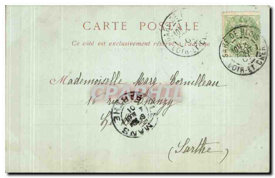 CPA Chateau de Blois La salle des Etats Generaux — Verso