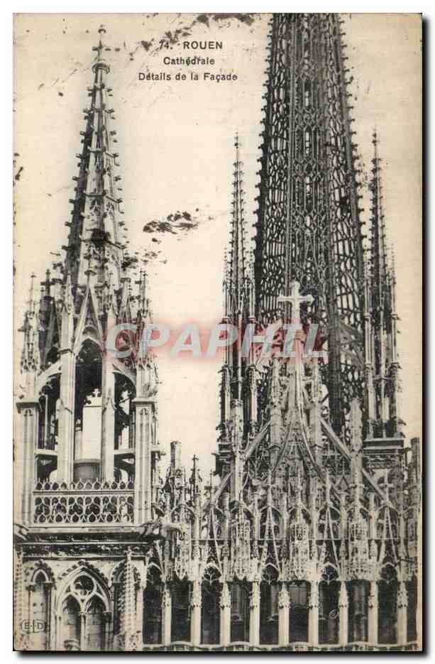 CPA Rouen Cathedrale Details de la facade