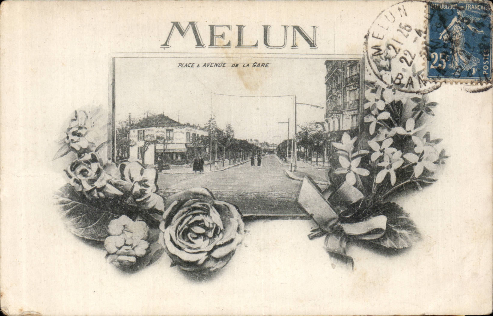 CPA Melun Place et avenue de la gare
