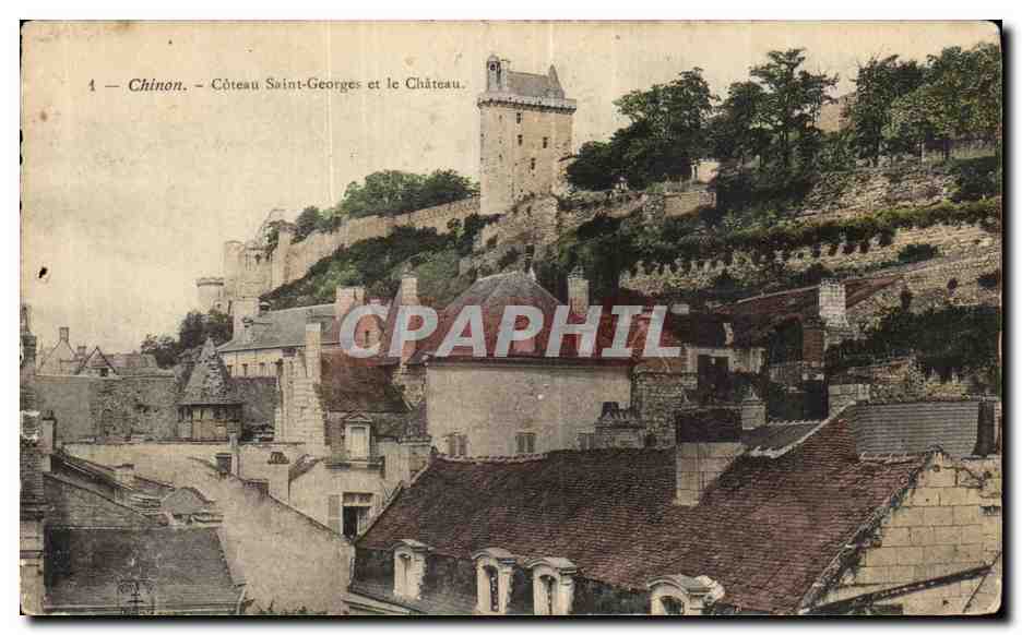 CPA Chinon Coteau Saint Georges et le chateau