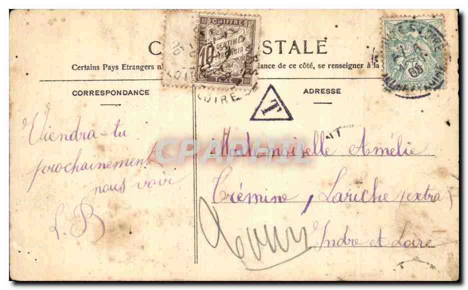 CPA Chinon Coteau Saint Georges et le chateau — Rückseite