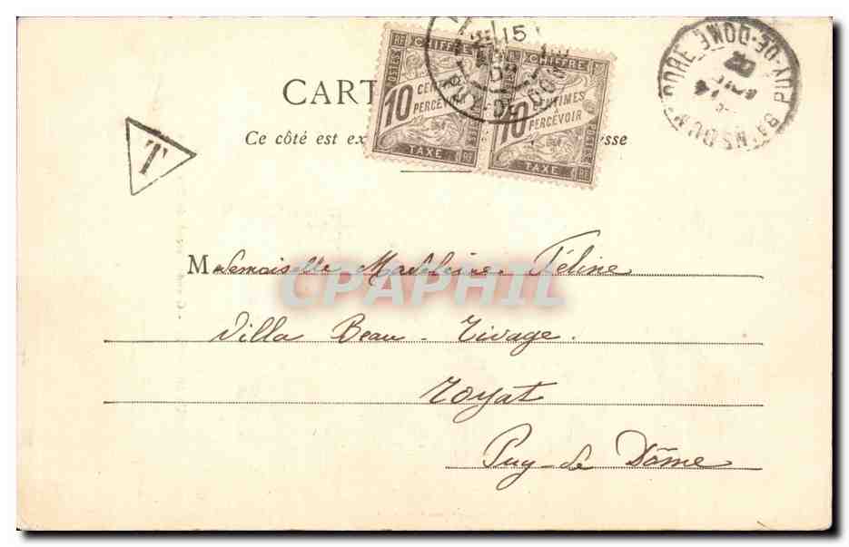 CPA Puy de Dome Grande cascade du Mont Dore — Verso