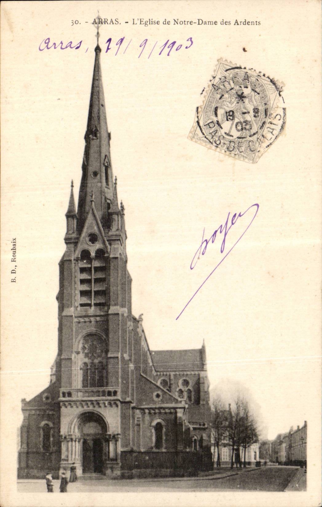 CPA Arras L'eglise de Notre DAme des Ardents