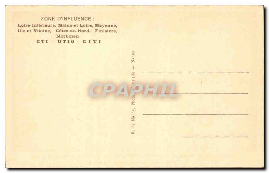 CPA Nantes Union des travailleurs intellectuels de l'ouest CTI Rue Lelain Nantes — Rückseite