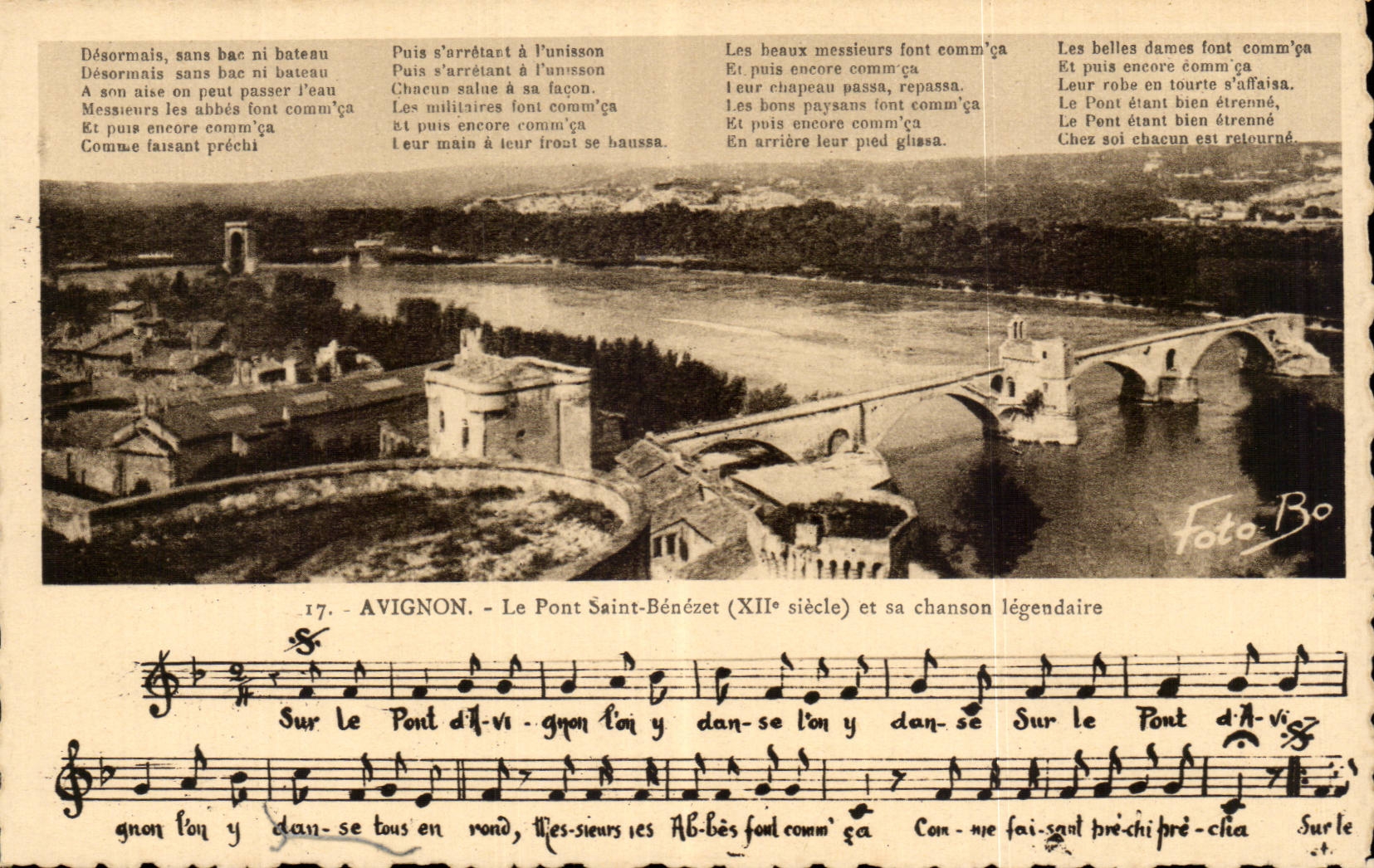 CPA Avignon Le pont Saint Benezet et sa chanson legendaire