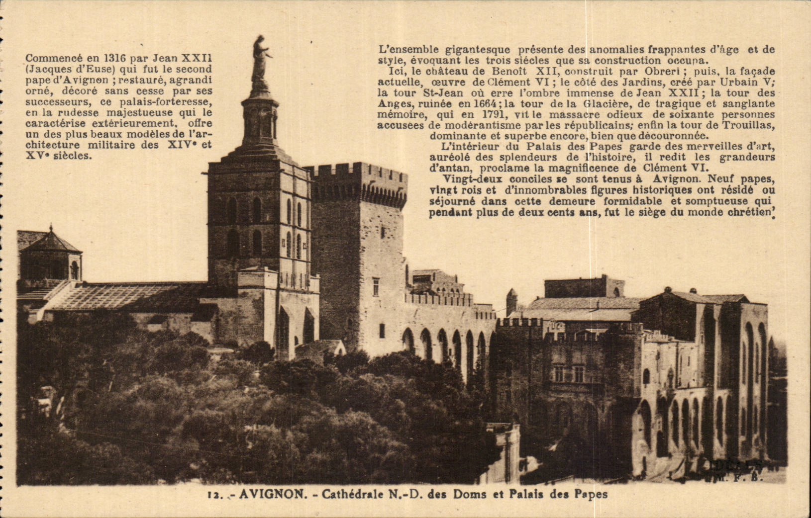 CPA Avignon CAthedrale des Doms et palais des papes