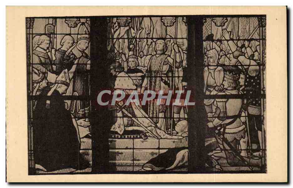 CPA Rouen L'eglise Saint Nicolas Sainte Jeanne d'arc a Reims au sacre de Charles VII