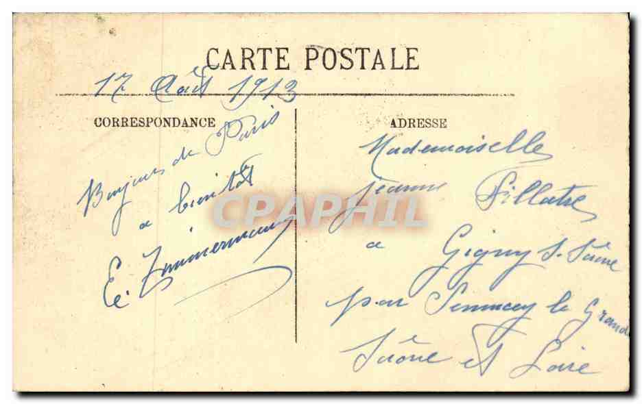 CPA Paris Notre Dame — Verso