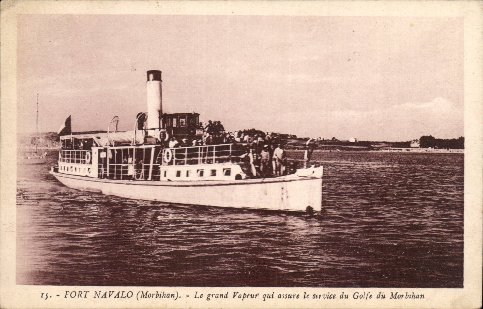 Fort Navalo (Morbihan) — Le grand vapeur qui assure le service du Golfe du Morbihan — J. Nozais, éditeur, Nantes