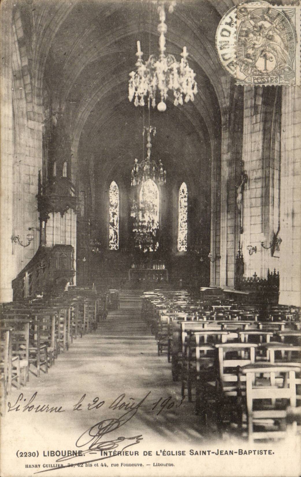 CPA Libourne Interieur de l'eglise Saint Jean Baptiste