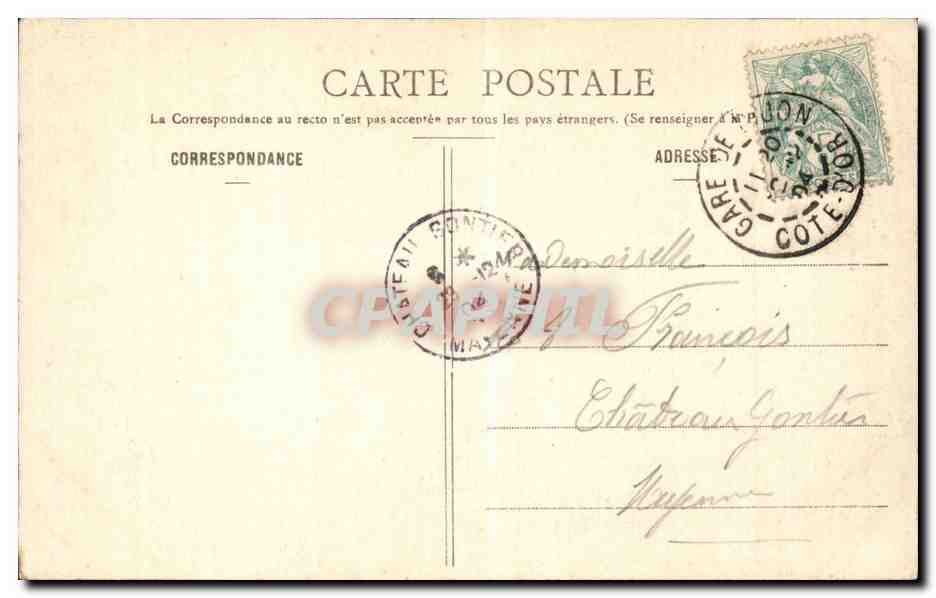 CPA Dijon Jacquemart Horloge de Notre Dame — Verso