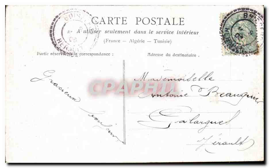 CPA Fantaisie Femme Heureux jour — Verso