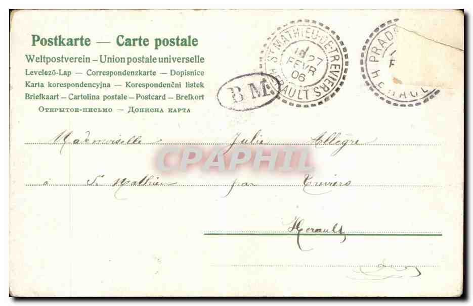 CPA Fantaisie Fleurs Papillon Butterfly — Rückseite