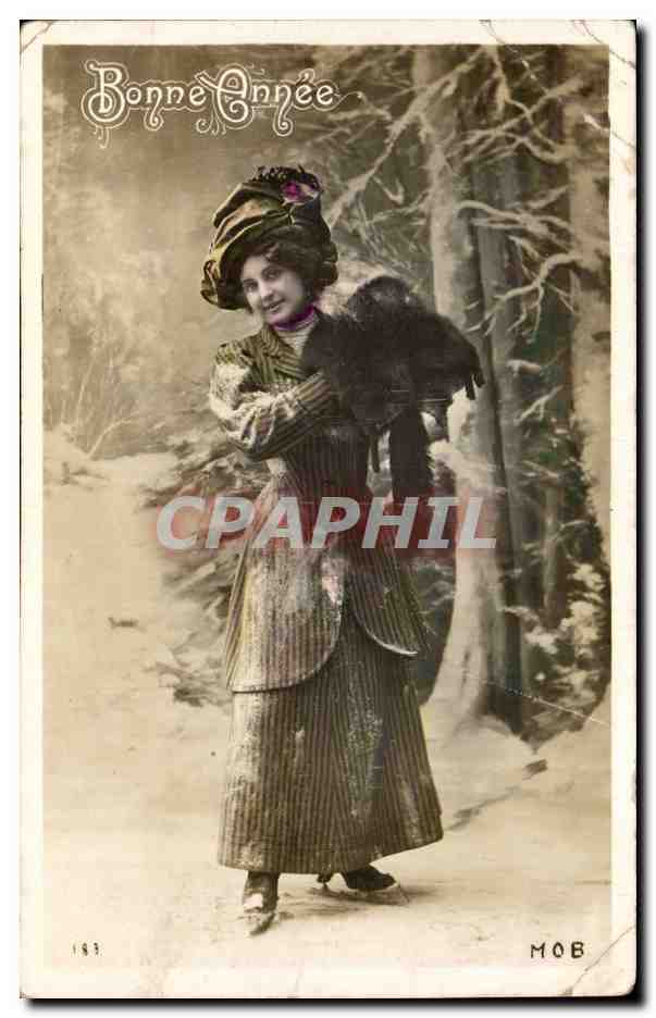 CPA Fantaisie Femme Bonne annee