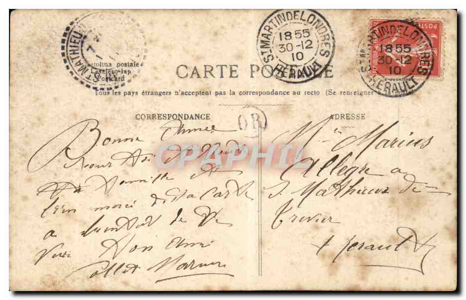 CPA Fantaisie Femme Bonne annee — Rückseite