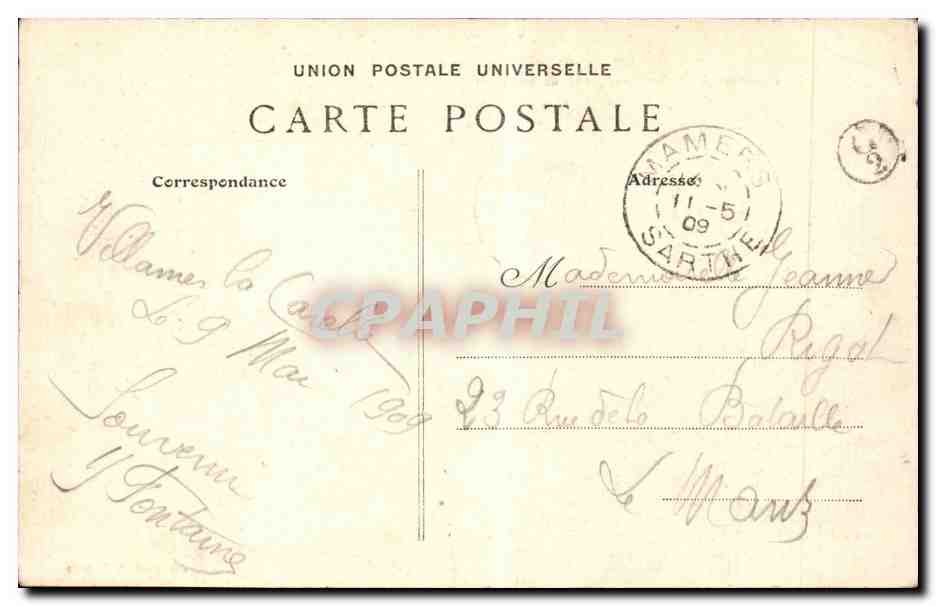 CPA Environs de Mamers Etang de Guibert — Rückseite