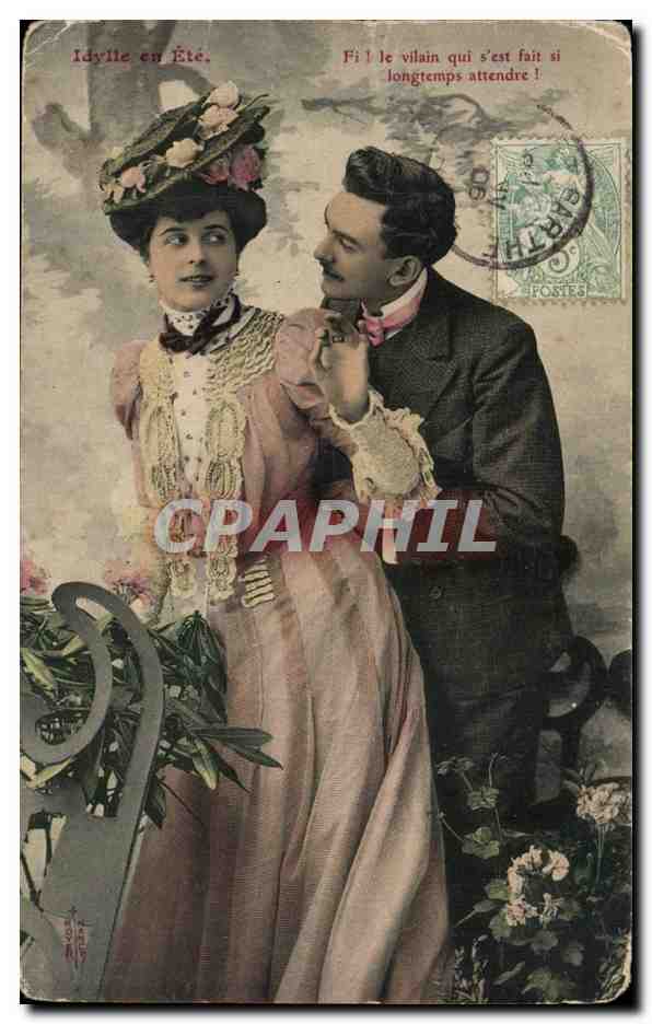 CPA Fantaisie Femme Idylle en ete