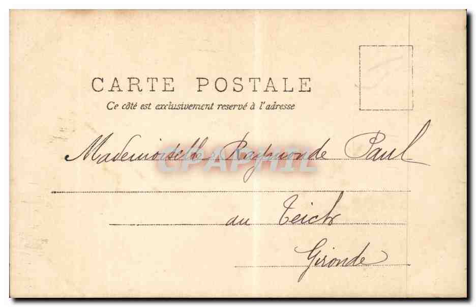 CPA Fantaisie Enfant Attention papa qui regarde — Verso
