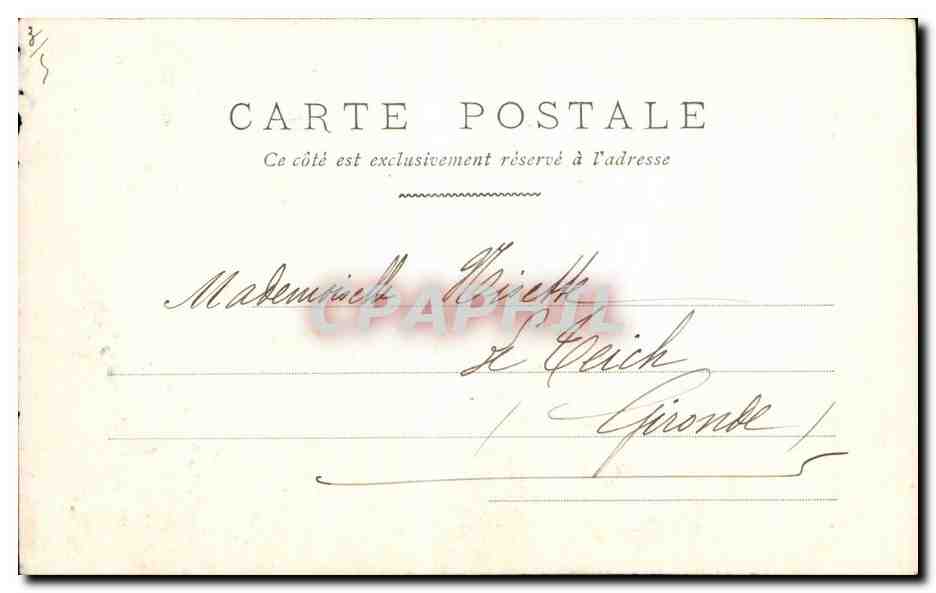 CPA Fantaisie Femme Lunes — Verso
