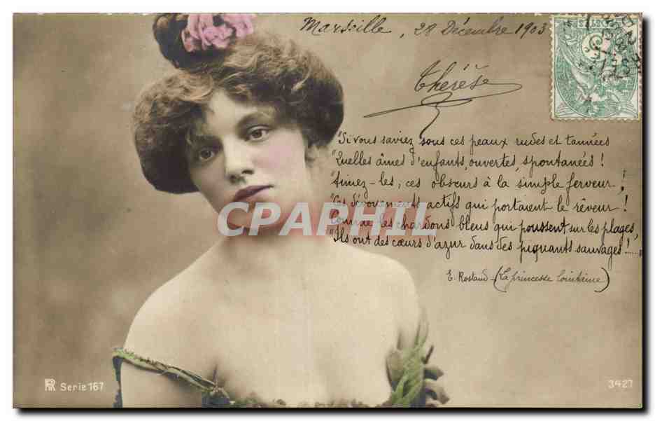 Giovane donna in abito da spiaggia — Marsiglia, 30 Dicembre 1903 — R. Serie 167