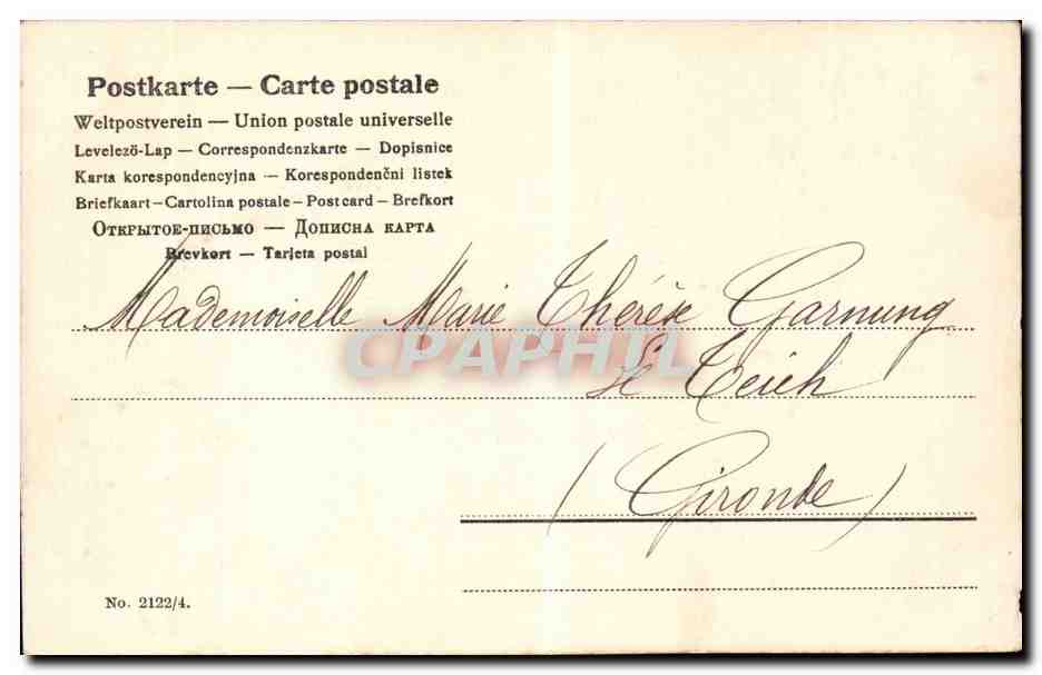 CPA Fantaisie Pomme de pin — Rückseite