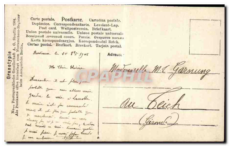 CPA Fantaisie Enfant — Rückseite