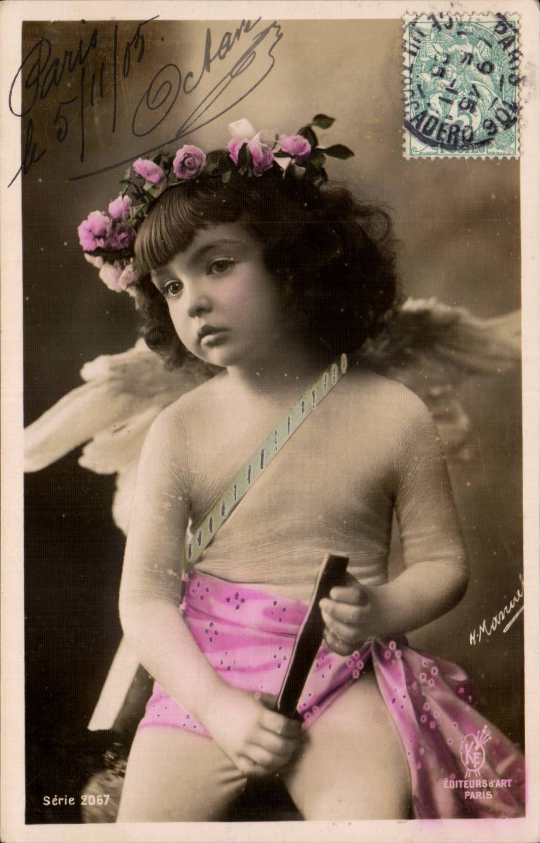 CPA Fantaisie Enfant Ange Angel