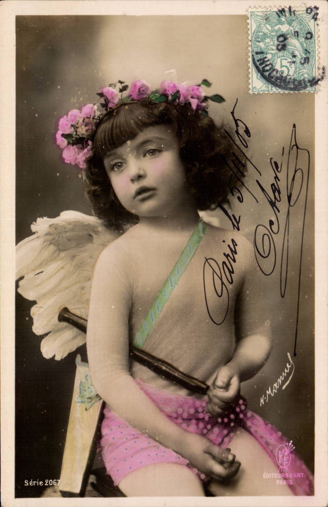 CPA Fantaisie Enfant Ange Angel