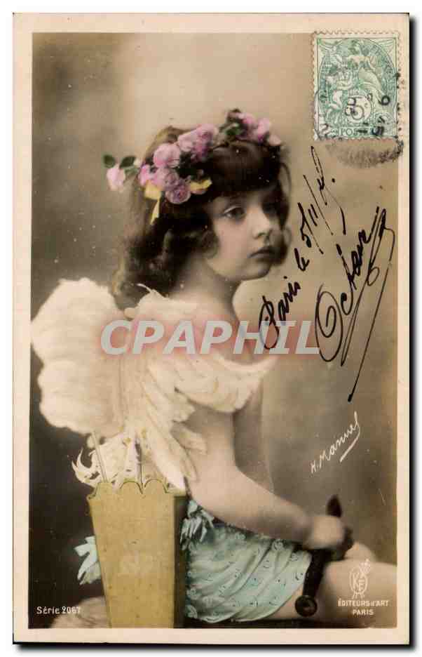 CPA Fantaisie Enfant Ange Angel