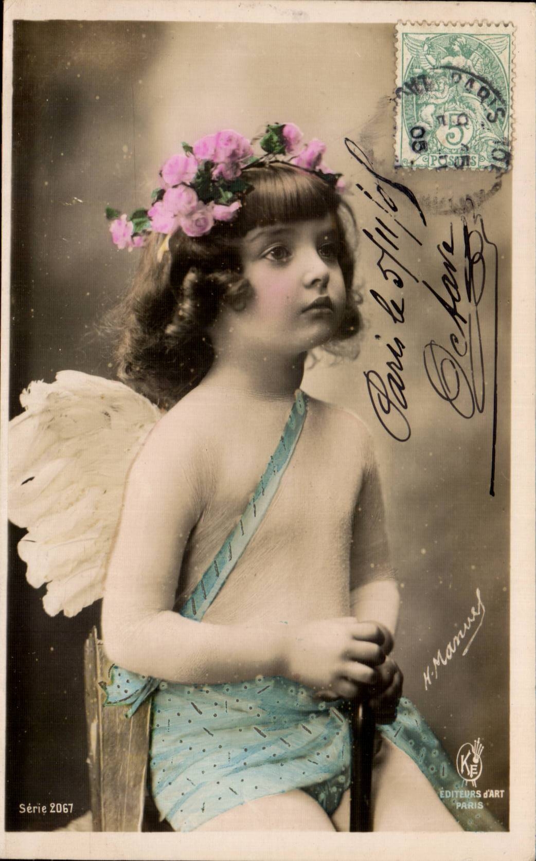 CPA Fantaisie Enfant Ange Angel