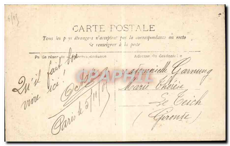 CPA Fantaisie Enfant Ange Angel — Rückseite