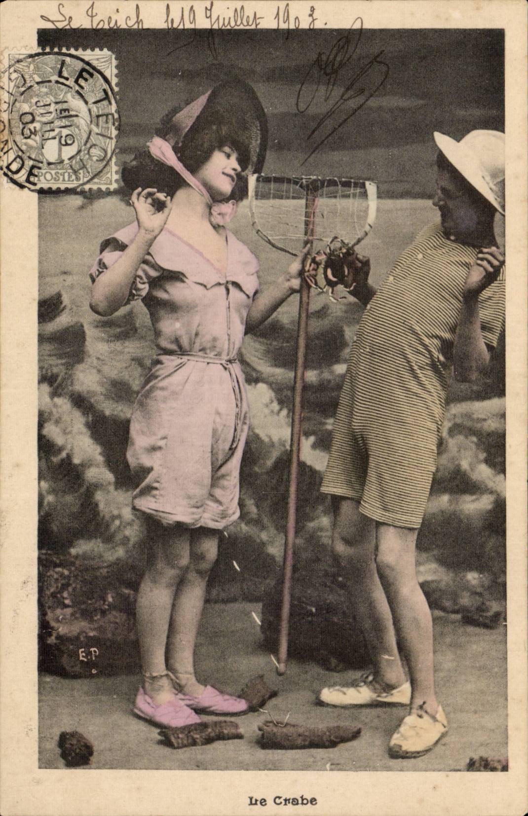 Le Crabe — scène de plage — E.P. (Éditeur Paris)
