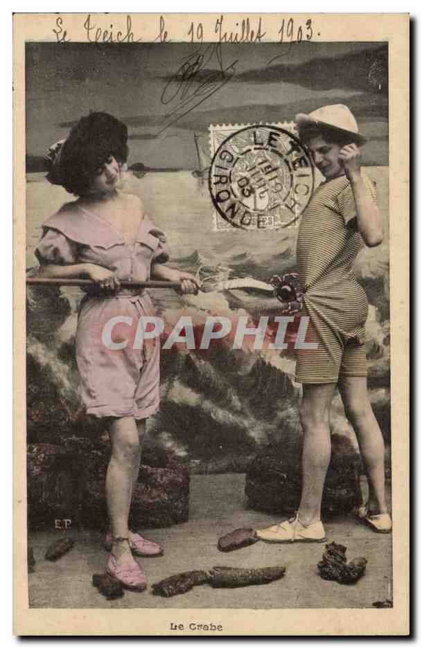 Le Crabe — scène de plage à Le Teich — Éditeur E.P.