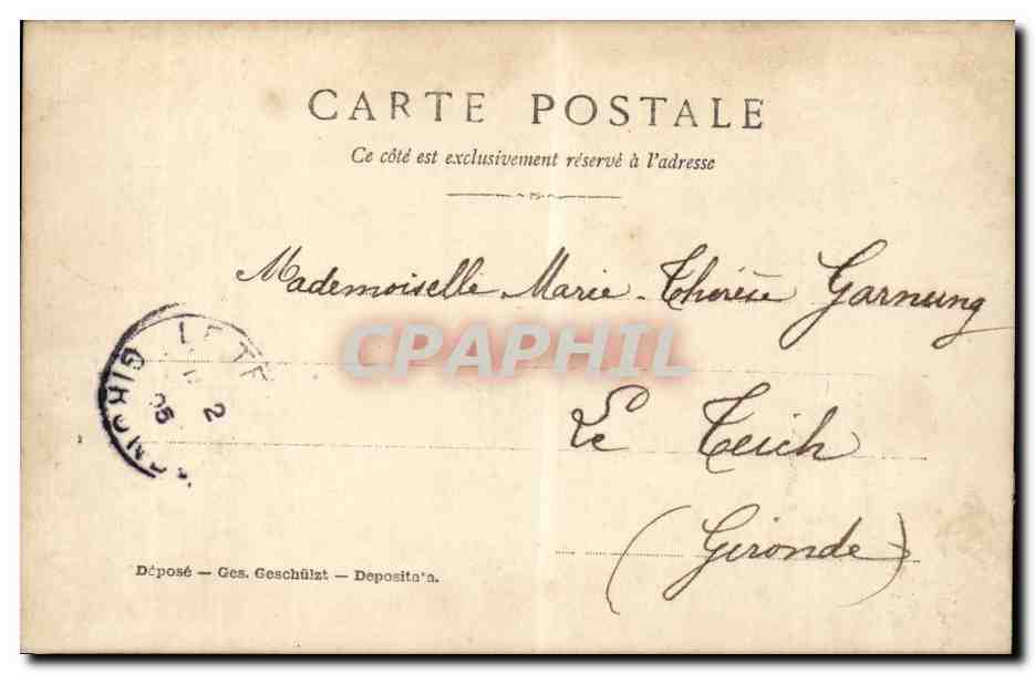 Couple en intimité — scène de carte postale — éditeur A.F.S. n° IV — Achterkant
