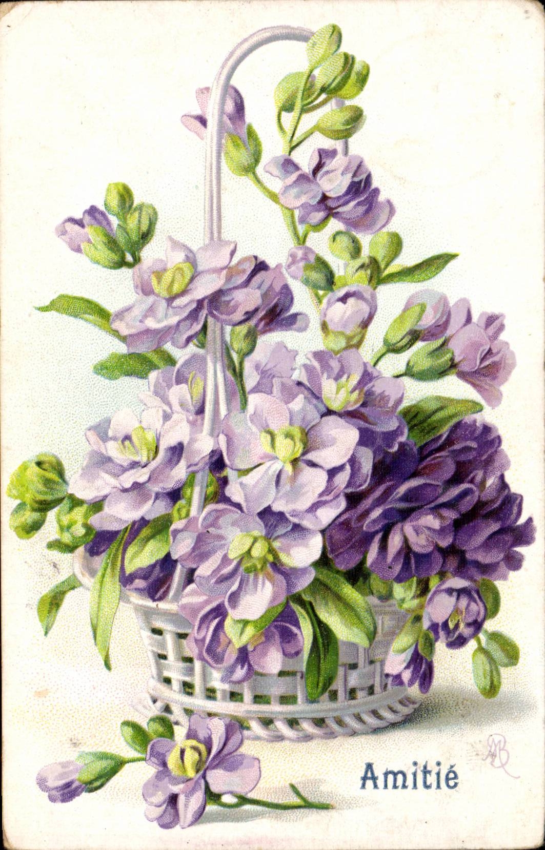CPA Fantaisie Fleurs Amitie