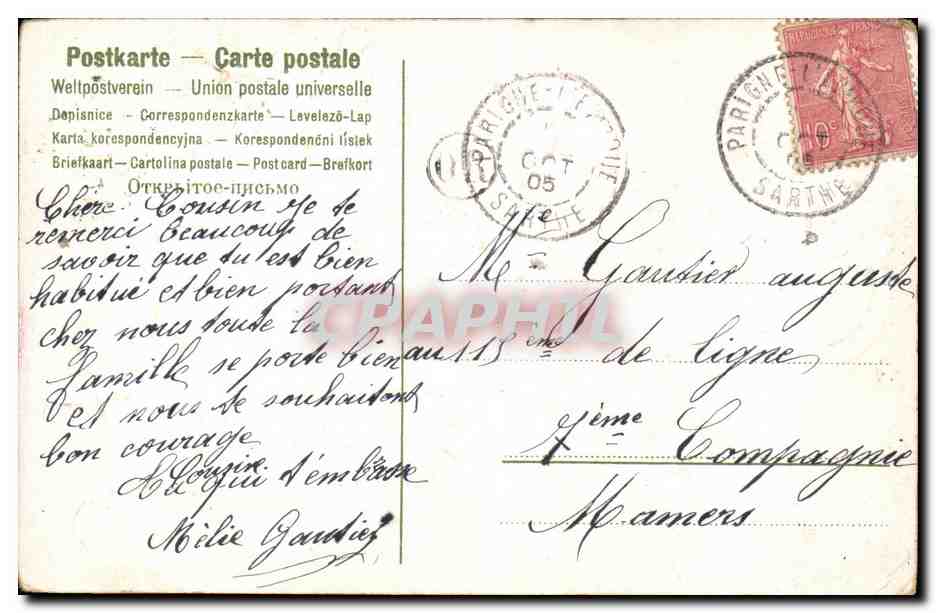 CPA Fantaisie Fleurs Amitie — Back
