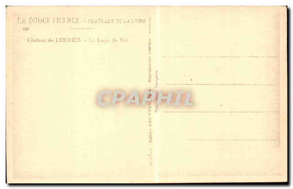 CPA Chateau de Loches Le logis du roi — Rückseite