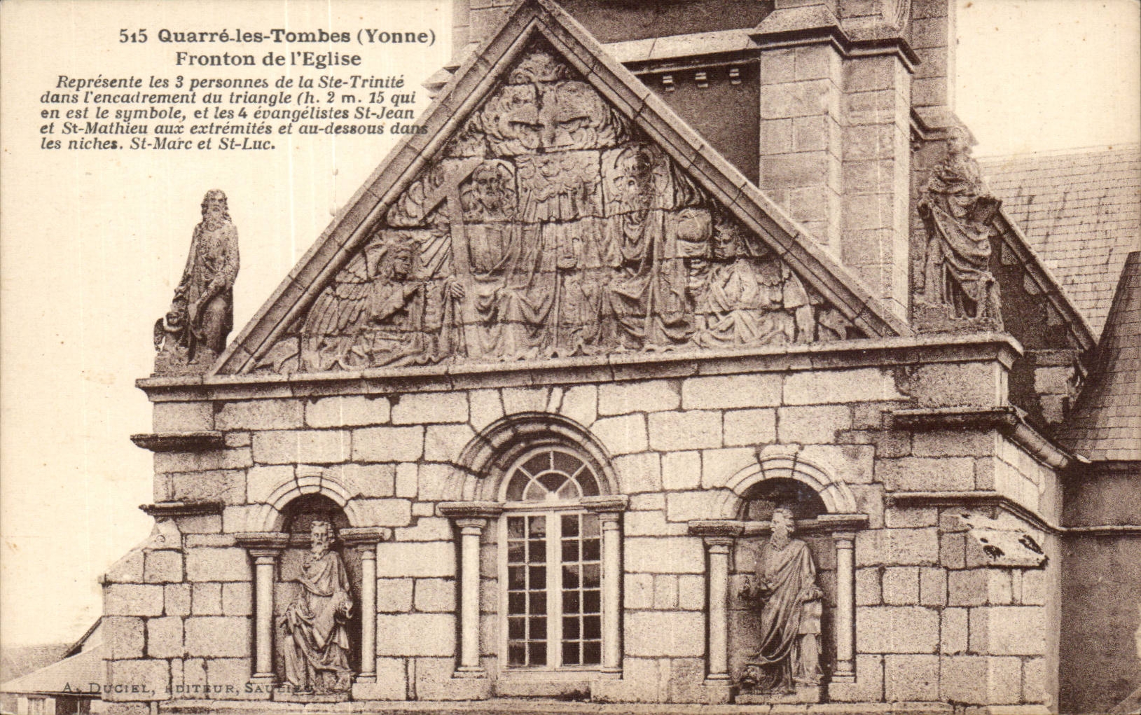 CPA Quarre les Tombes Fronton de l'eglise