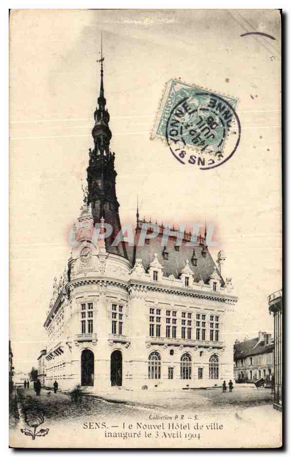 CPA Sens Le nouvel hotel de ville inaugure le 3 avril 1904