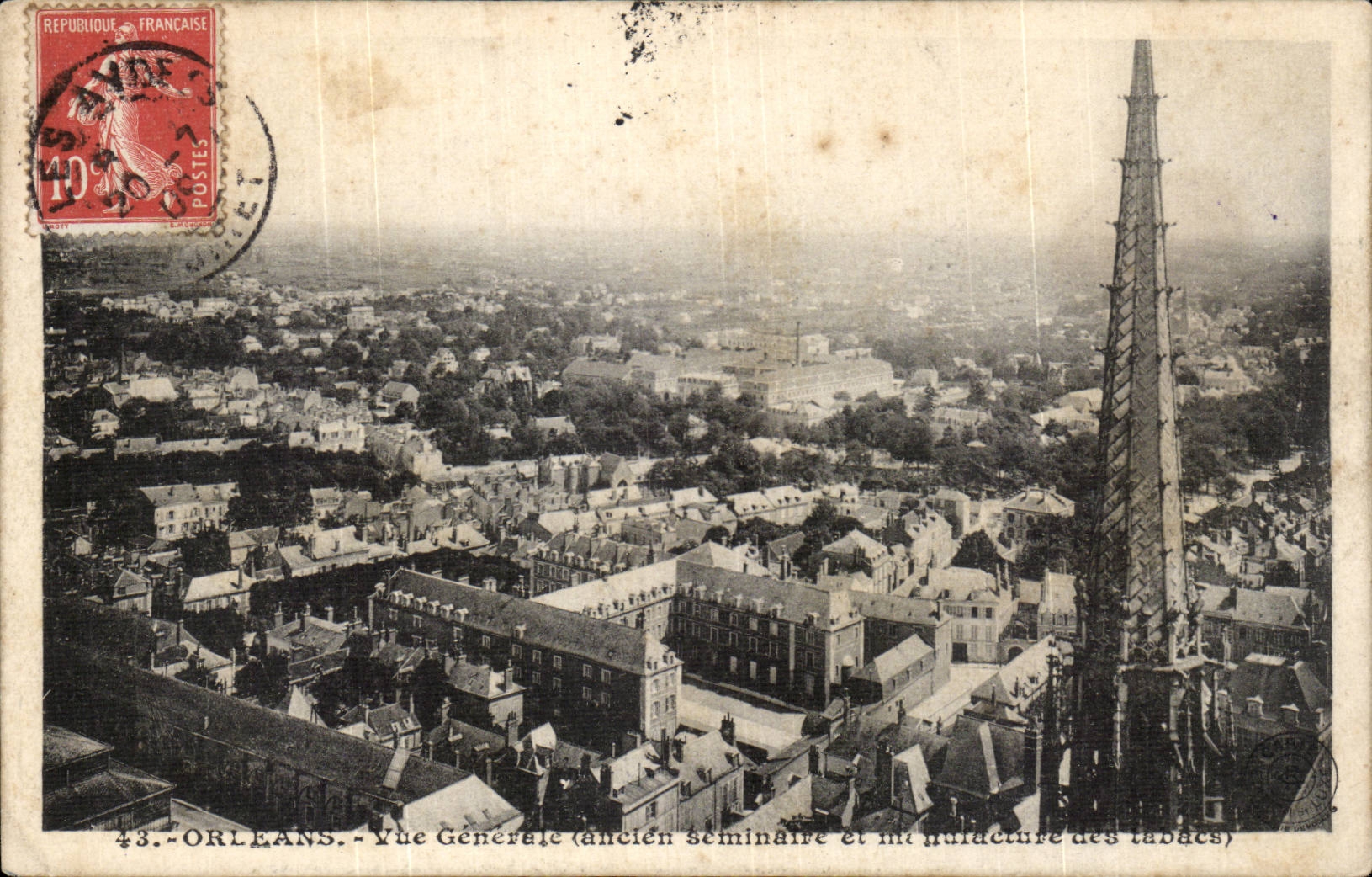 CPA Orleans Vue generale (ancien seminaire et manufacture de tabacs)
