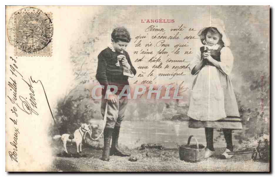 CPA Fantaisie Enfants l'angelus