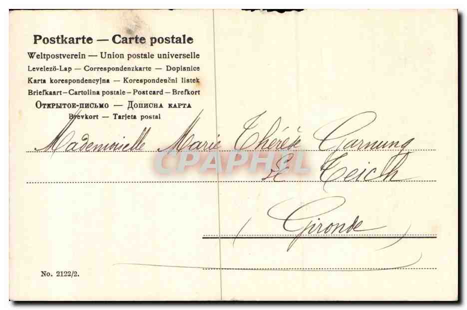 CPA Fantaisie Pomme de pin — Verso