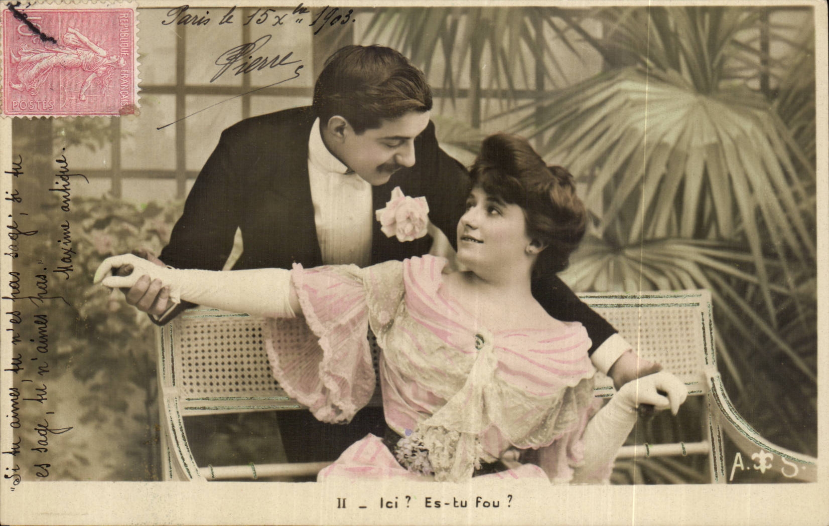 Scène de théâtre — 'Ici ? Es-tu fou ?' — A.P.S. (éditeur)