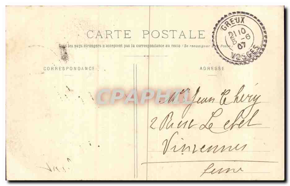 Domrémy — Maison natale de Jeanne d'Arc et Statue de Mercié — Éditeur Paul Tostart — Verso
