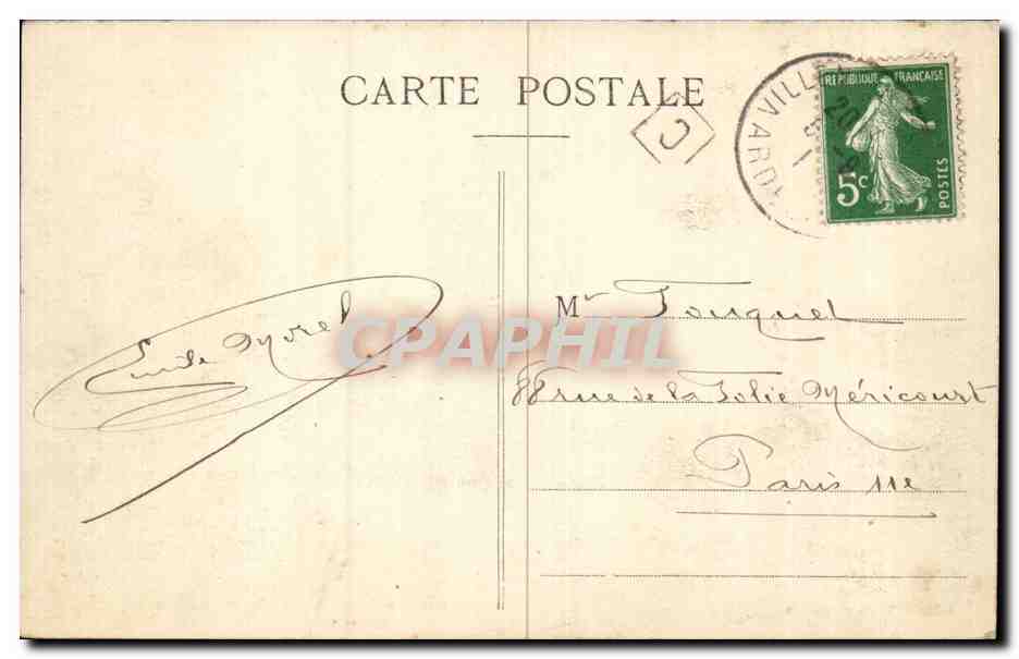 Villeneuve-de-Berg (4) — Place de l'Esplanade — Edit. P. Valentin, tabacs — Reverso