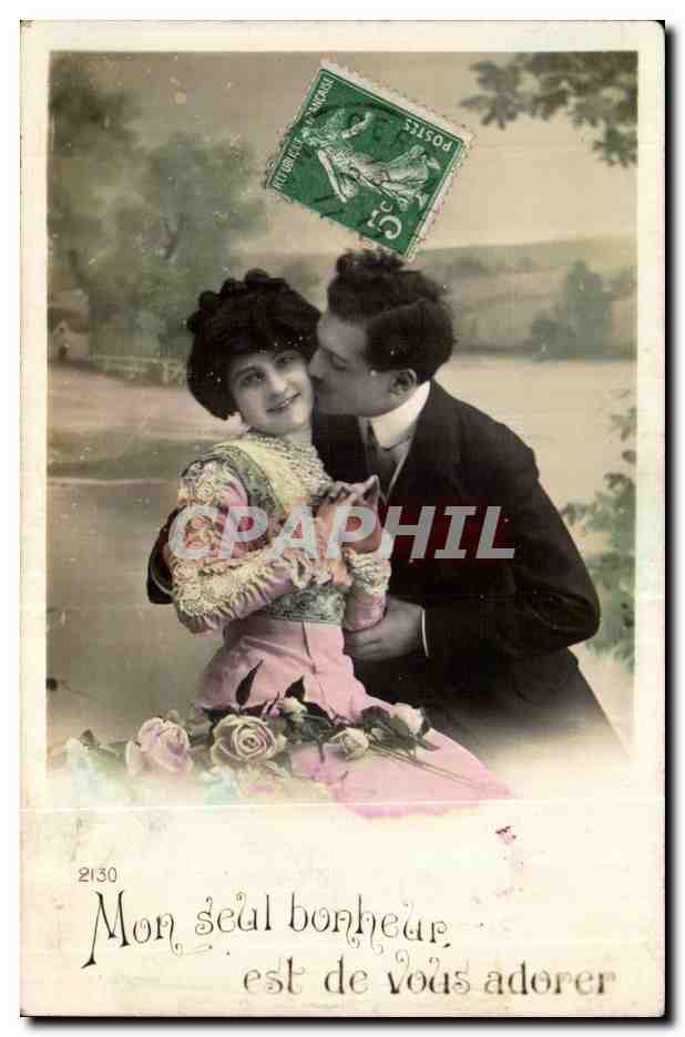 Couple amoureux — scène de tendresse — éditeur inconnu, n° 2130