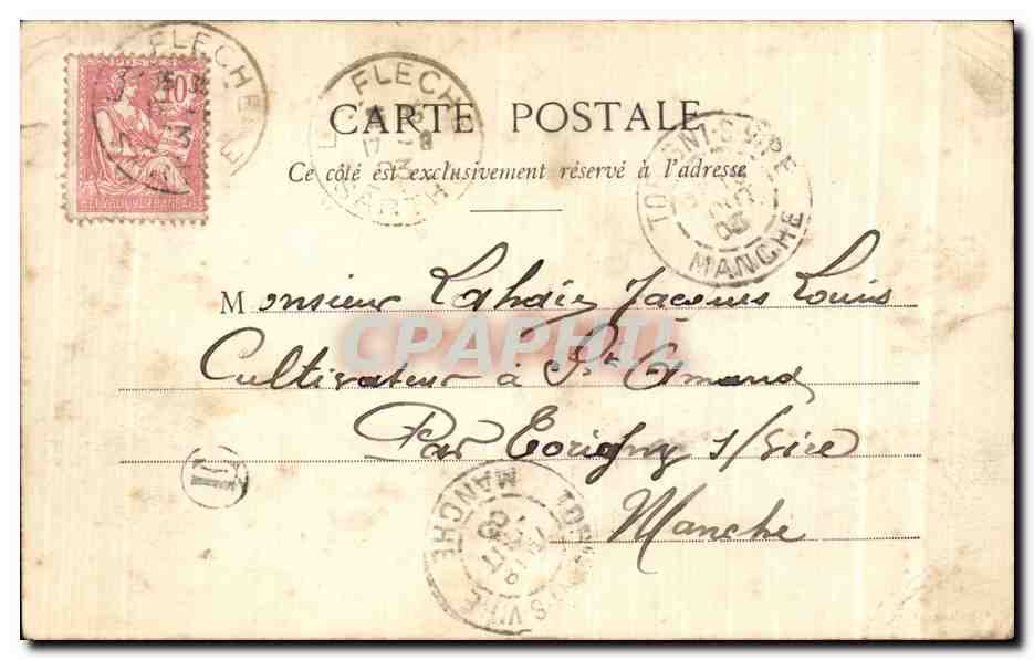 CPA Sable Le chateau et la SArthe — Back