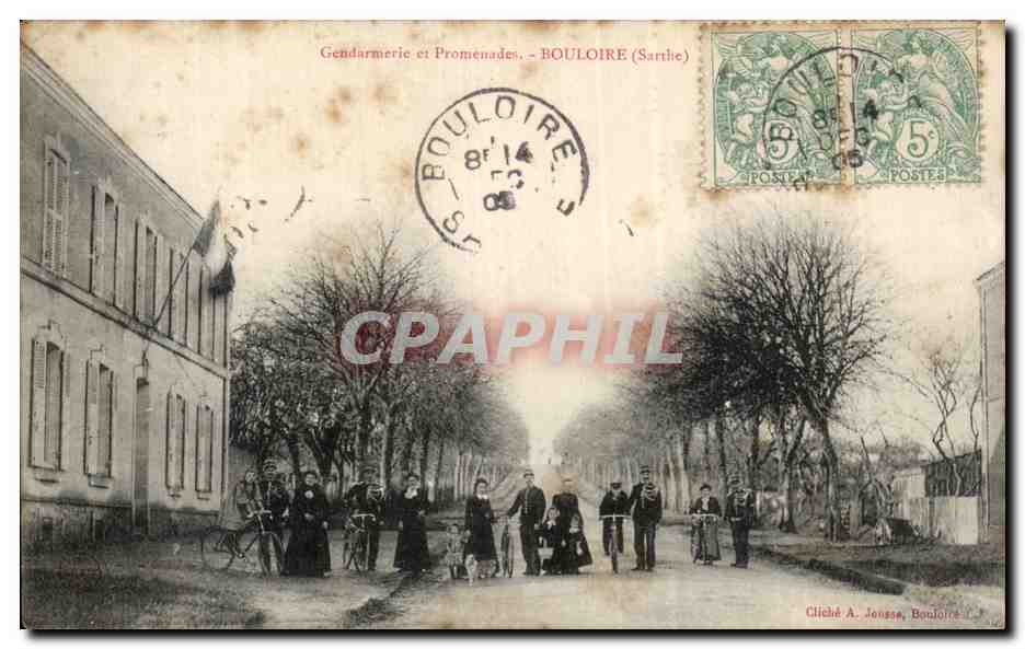 CPA Gendarmerie et promenades Bouloire TOP