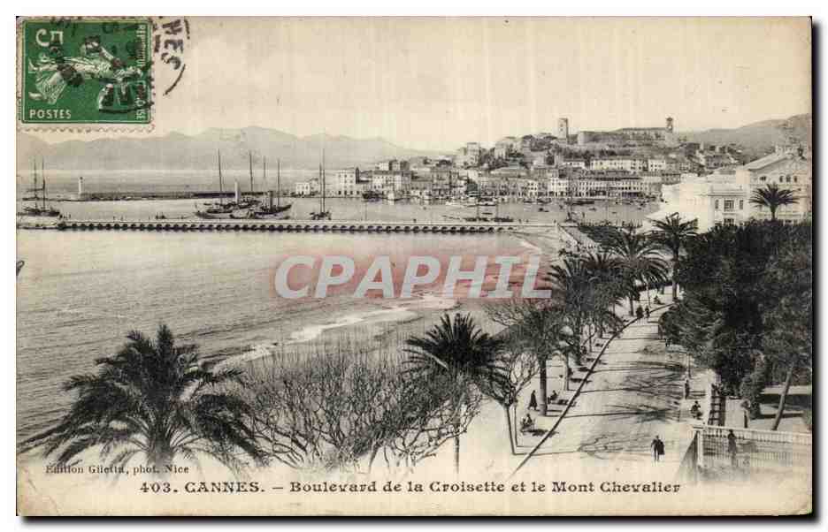 CPA Cannes Boulevard de la Croisette et le Mont Chevalier